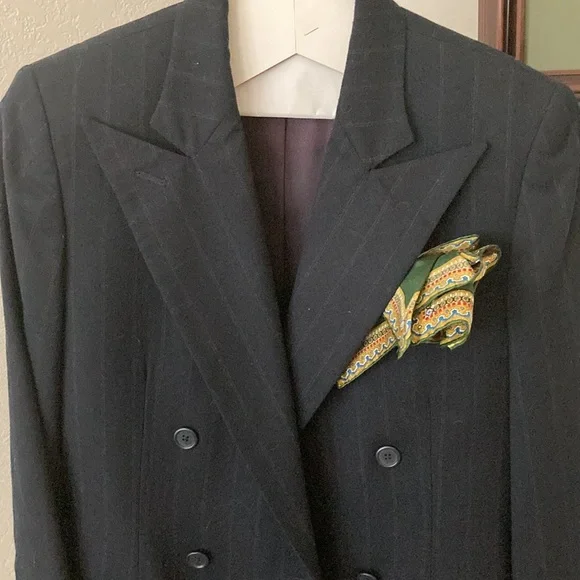 Ralph Lauren Vintage 80’s  Wool Blazer Navy Color Size Medium - Picture 10 of 10